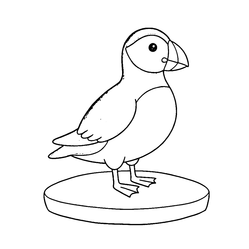 Puffin coloring page: Puffin On Ice, outline to print