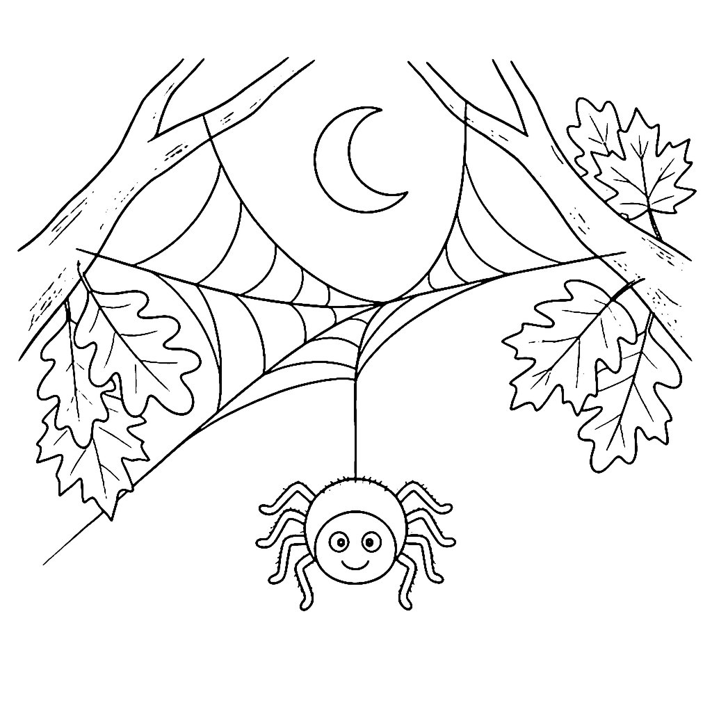 Spider Web Swing coloring page outline