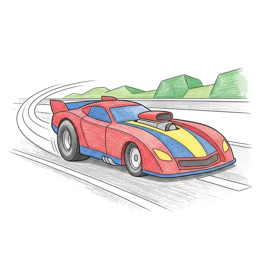 Drag Strip Launch, colored example