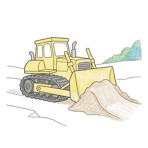 Bulldozer Dirt Ramp, colored example