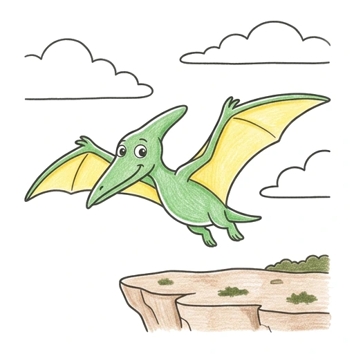 Pterodactyl Cliff Glide, colored example