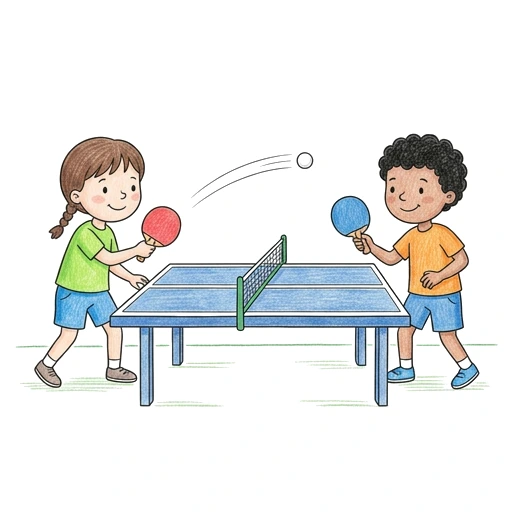 Table Tennis Rally, colored example
