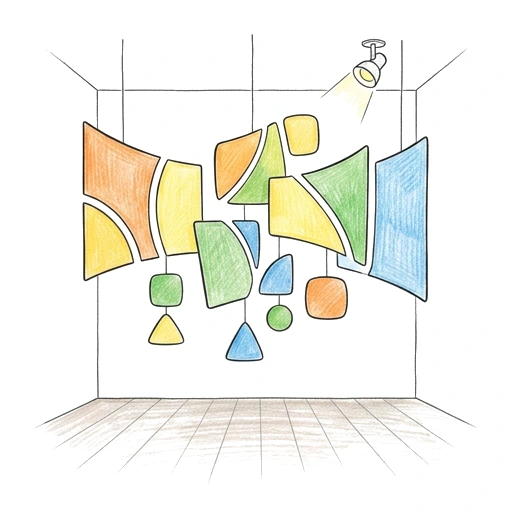 Hanging Art Mobile, colored example