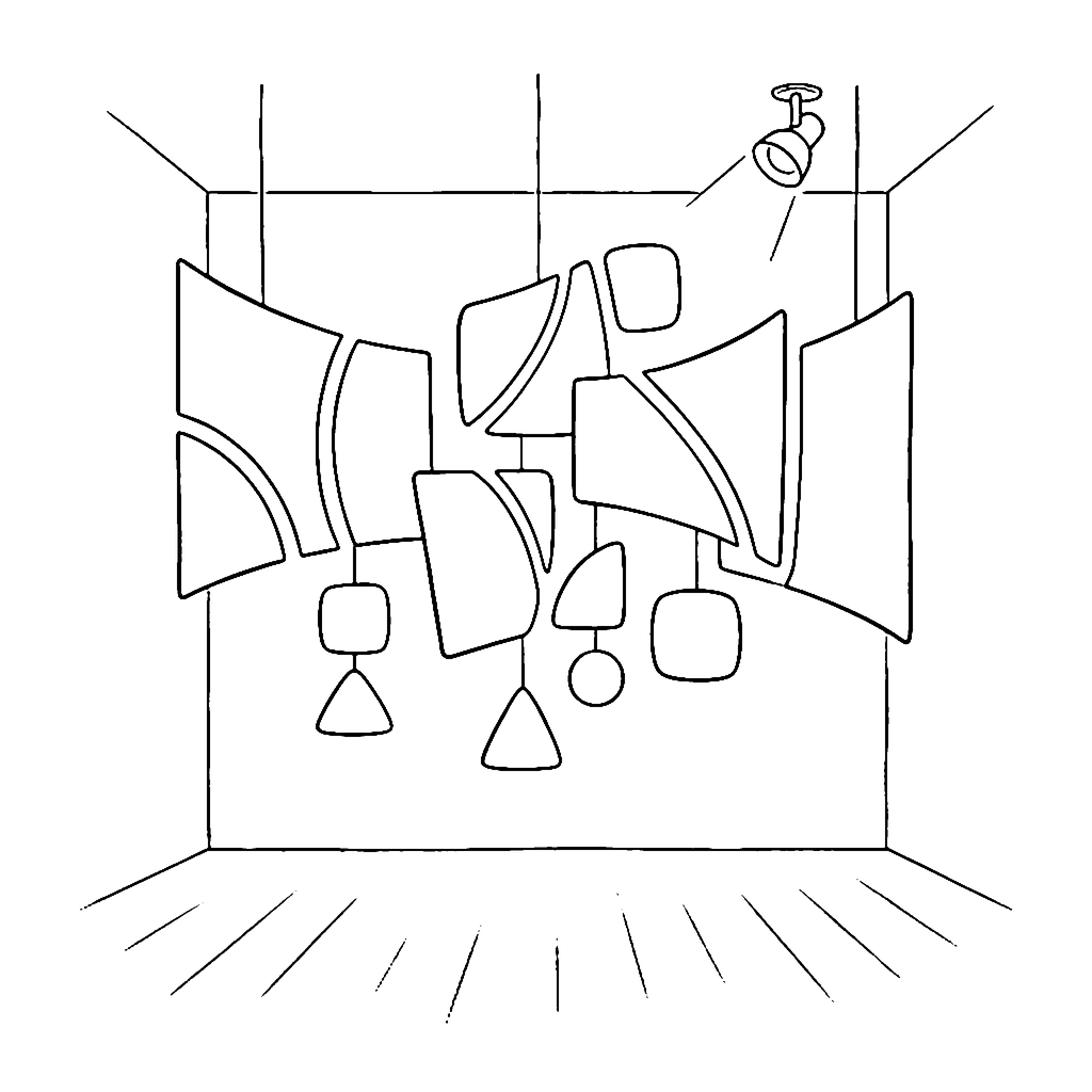 Hanging Art Mobile coloring page outline