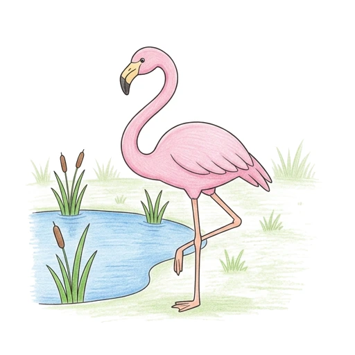 Flamingo Pond Balance, colored example