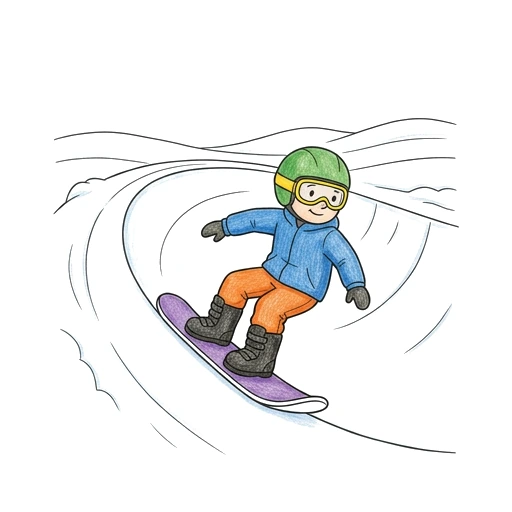 Snowboard Halfpipe, colored example