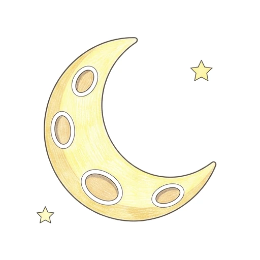 Moon coloring page: Moon Crater, colored example