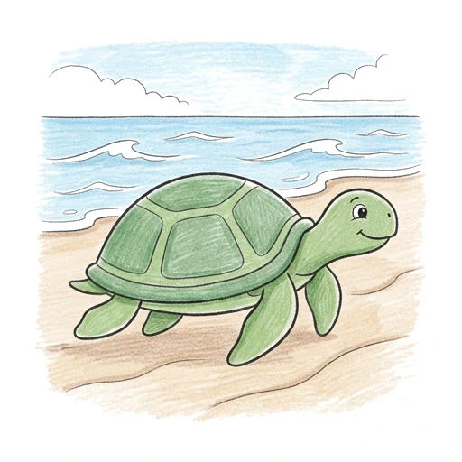 Turtle Beach Walk, colored example