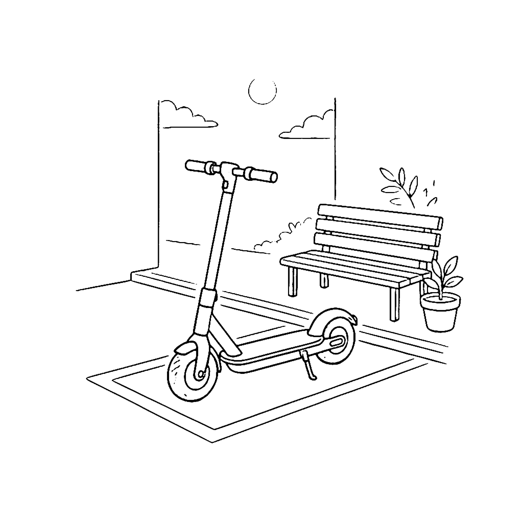 Scooter Parking Spot coloring page outline