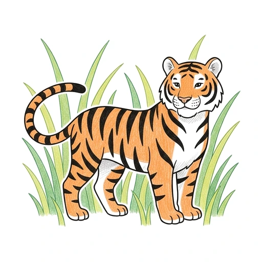 Tiger Tall Grass, colored example