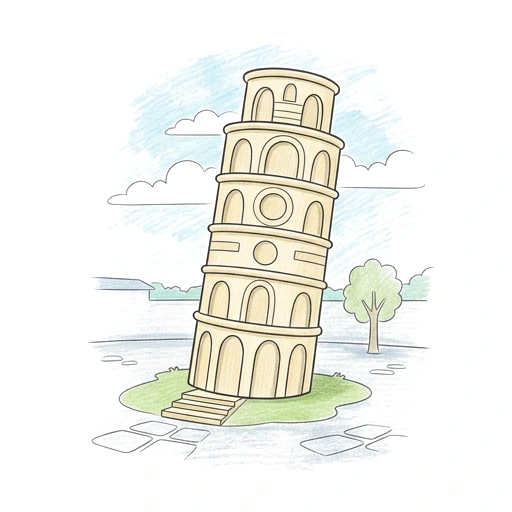 Leaning Tower Piazza, colored example