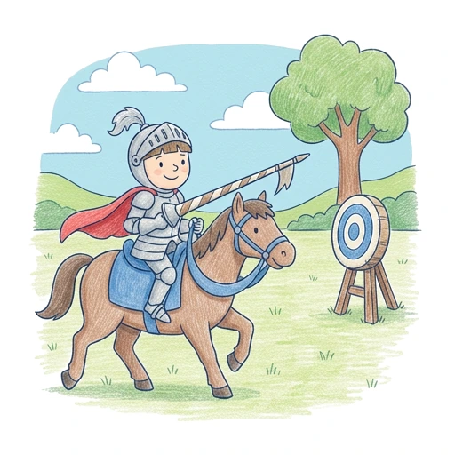 Knight Joust Practice, colored example