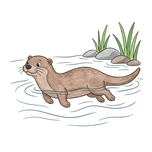 Otter River Swim, colored example