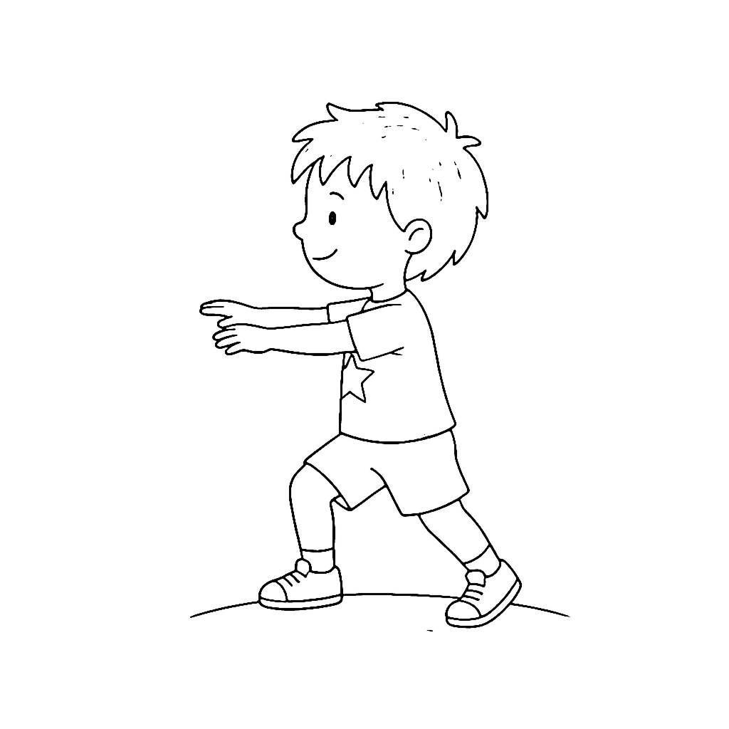 Runner coloring page: Runner Starting Stretch, outline to print