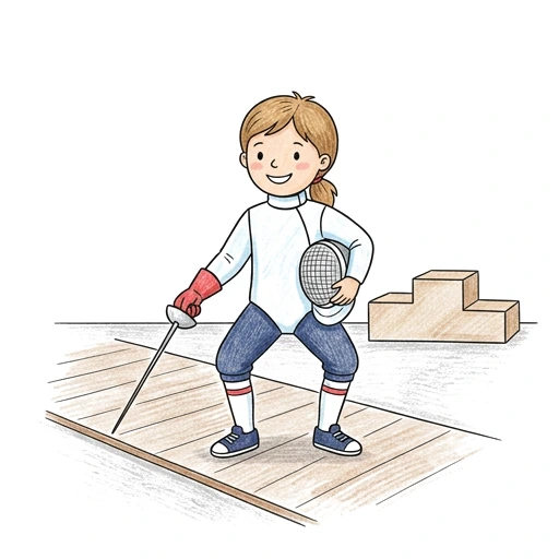 Fencing Salute, colored example