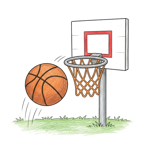 Basketball Hoop Shot, colored example