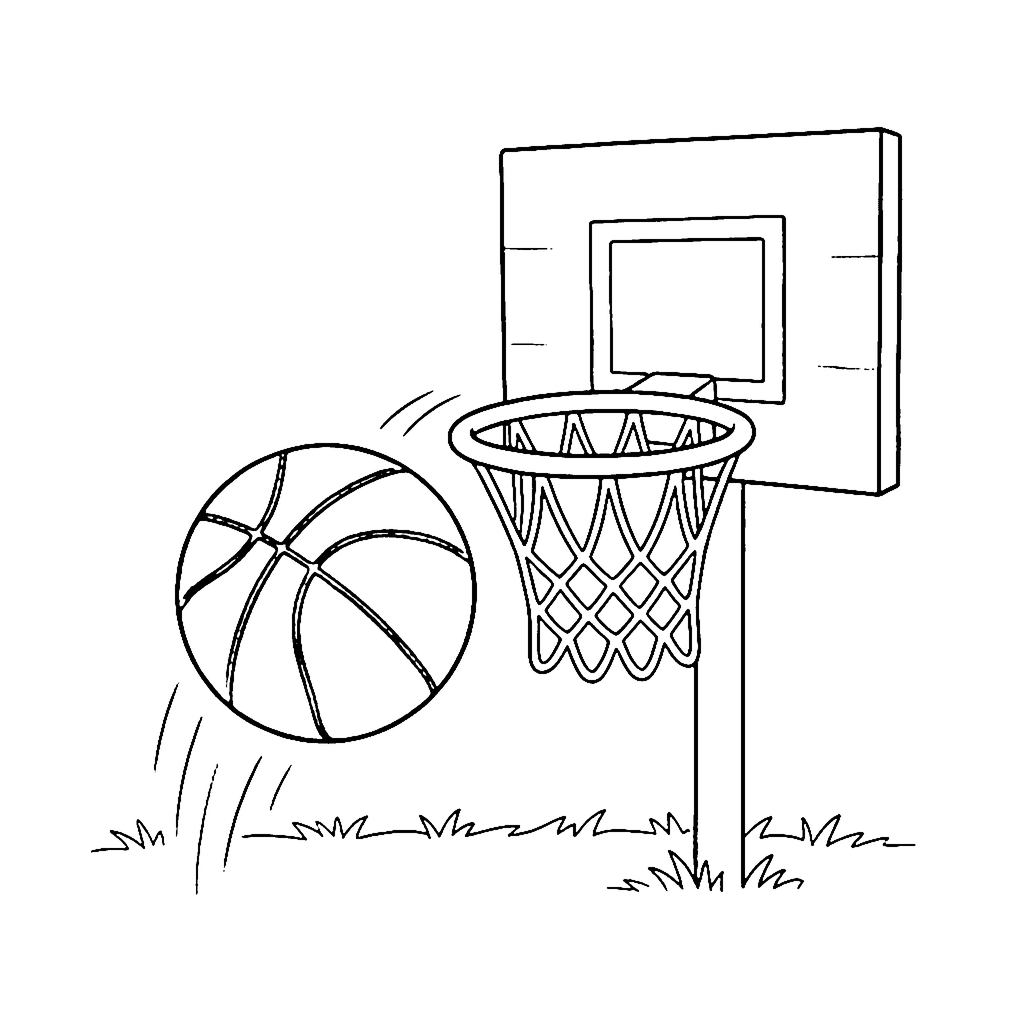 Basketball Hoop Shot coloring page outline