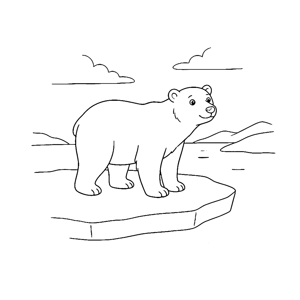 Polar Bear Floe coloring page outline