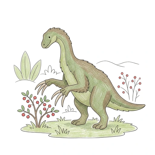 Therizinosaurus Berry Reach, colored example