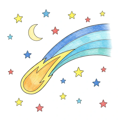 Comet Across Space, colored example