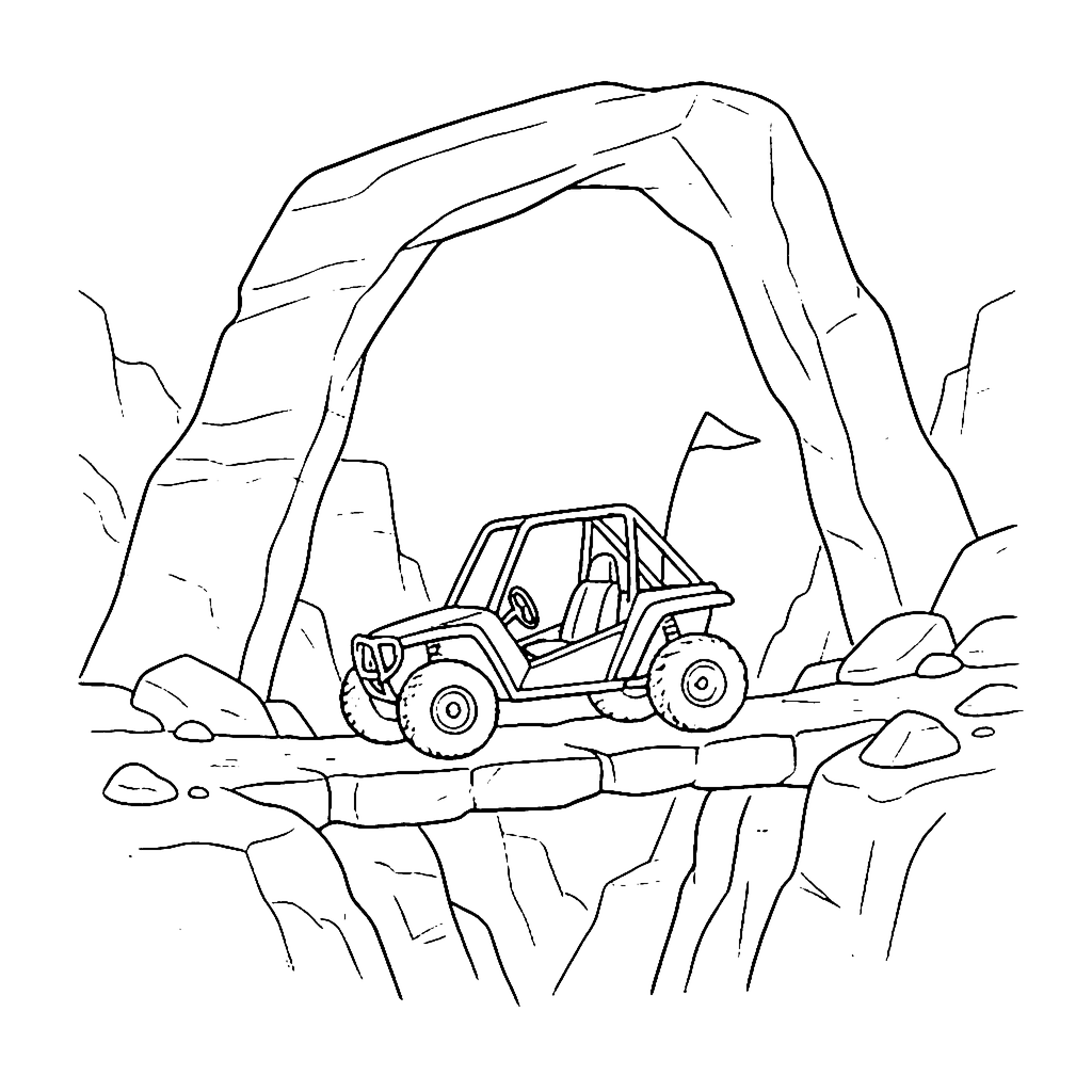 Canyon Buggy Crossing coloring page outline