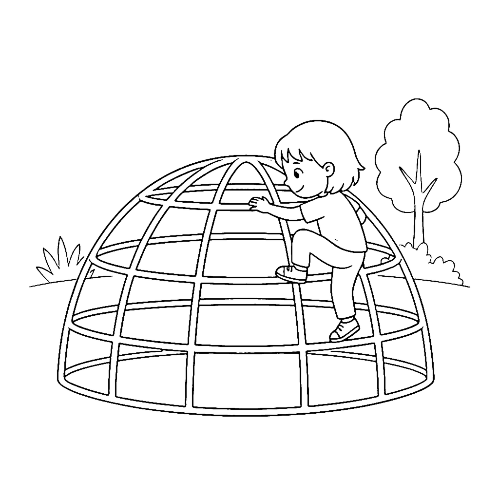 Climbing Dome coloring page outline