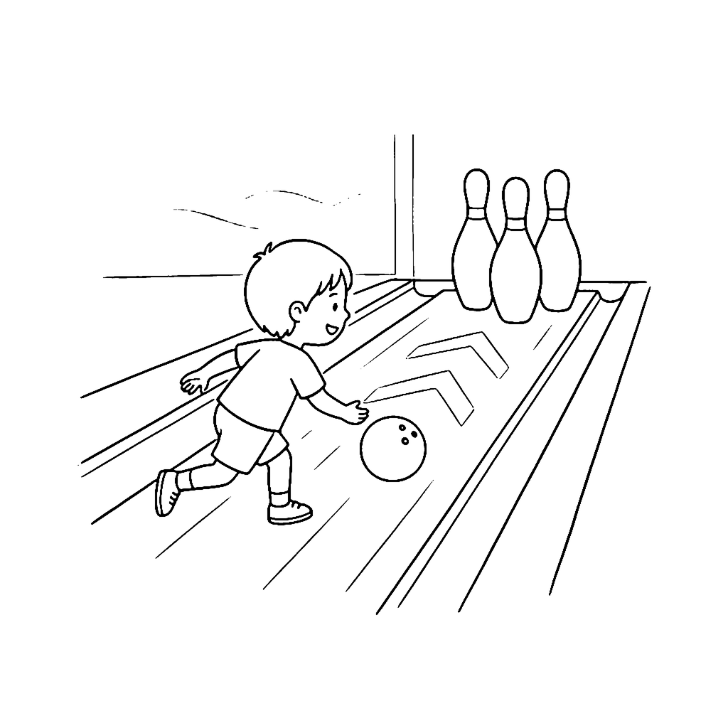 Bowling Alley Roll coloring page outline