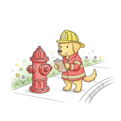 Hydrant Check Dog, colored example