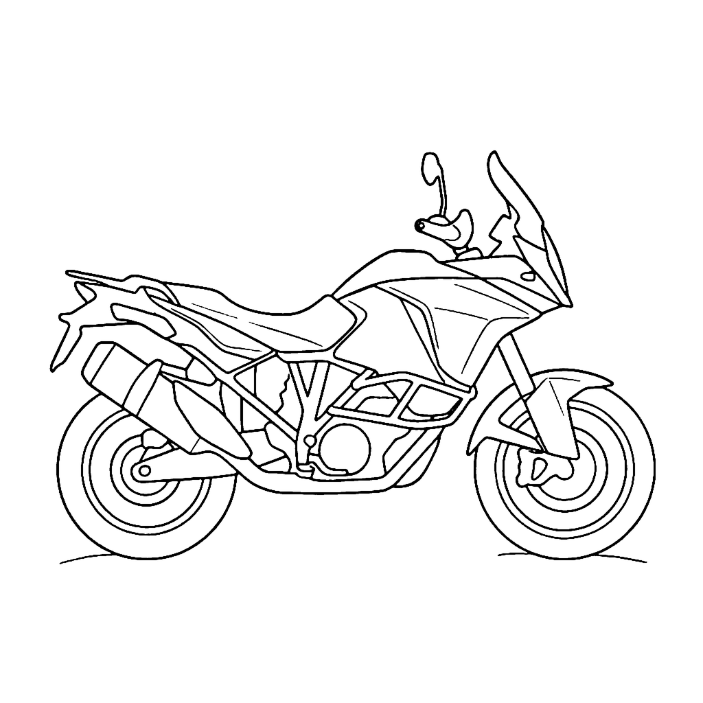 Trail Motorcycle coloring page, outline to print