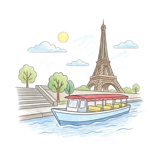 Seine Tower Boat, colored example
