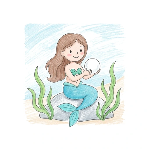 Mermaid Pearl Cove, colored example