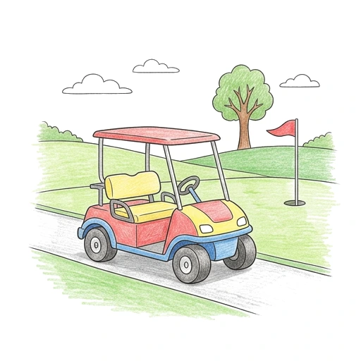 Windy Golf Cart, colored example