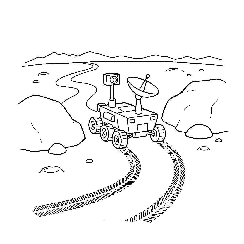 Lunar Boulder Route coloring page outline