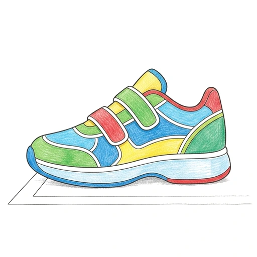 Tennis Shoe coloring page: Tennis Shoe Ready, colored example