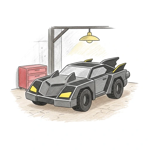 Batmobile Garage, colored example