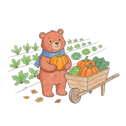 Bear Garden Wheelbarrow, colored example
