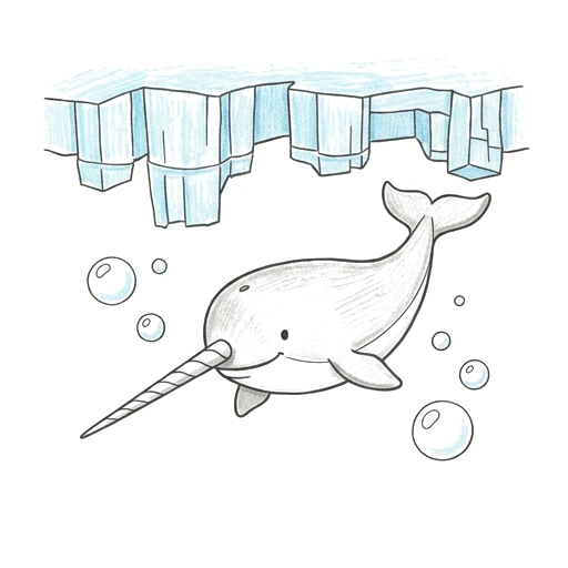 Narwhal Under Ice, colored example