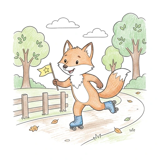 Fox Roller Parade, colored example