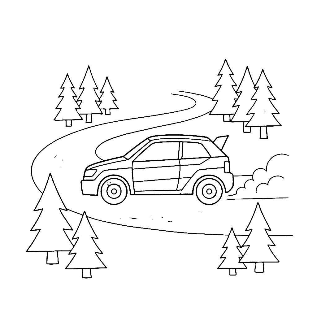 Forest Gravel Rally coloring page outline