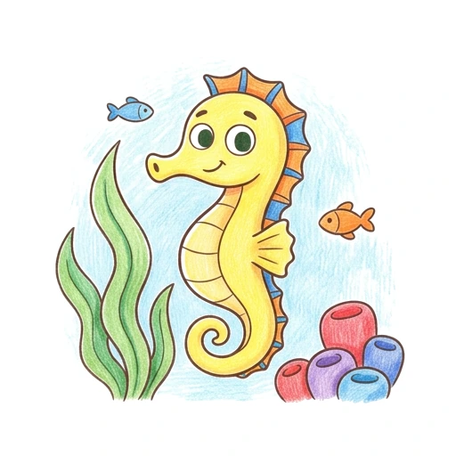 Seahorse Sea Garden, colored example