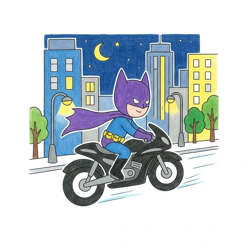 Night Hero Motorbike, colored example