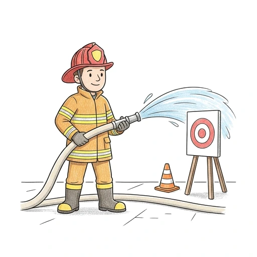 Firefighter Hose Training, colored example