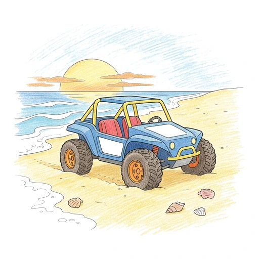 Beach Buggy Shore, colored example