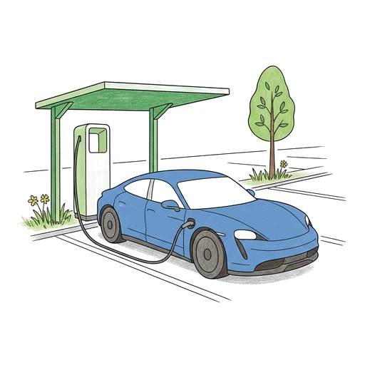 Porsche Charging Pause, colored example