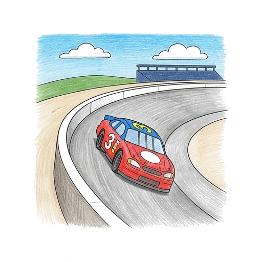 Banked Track Turn, colored example