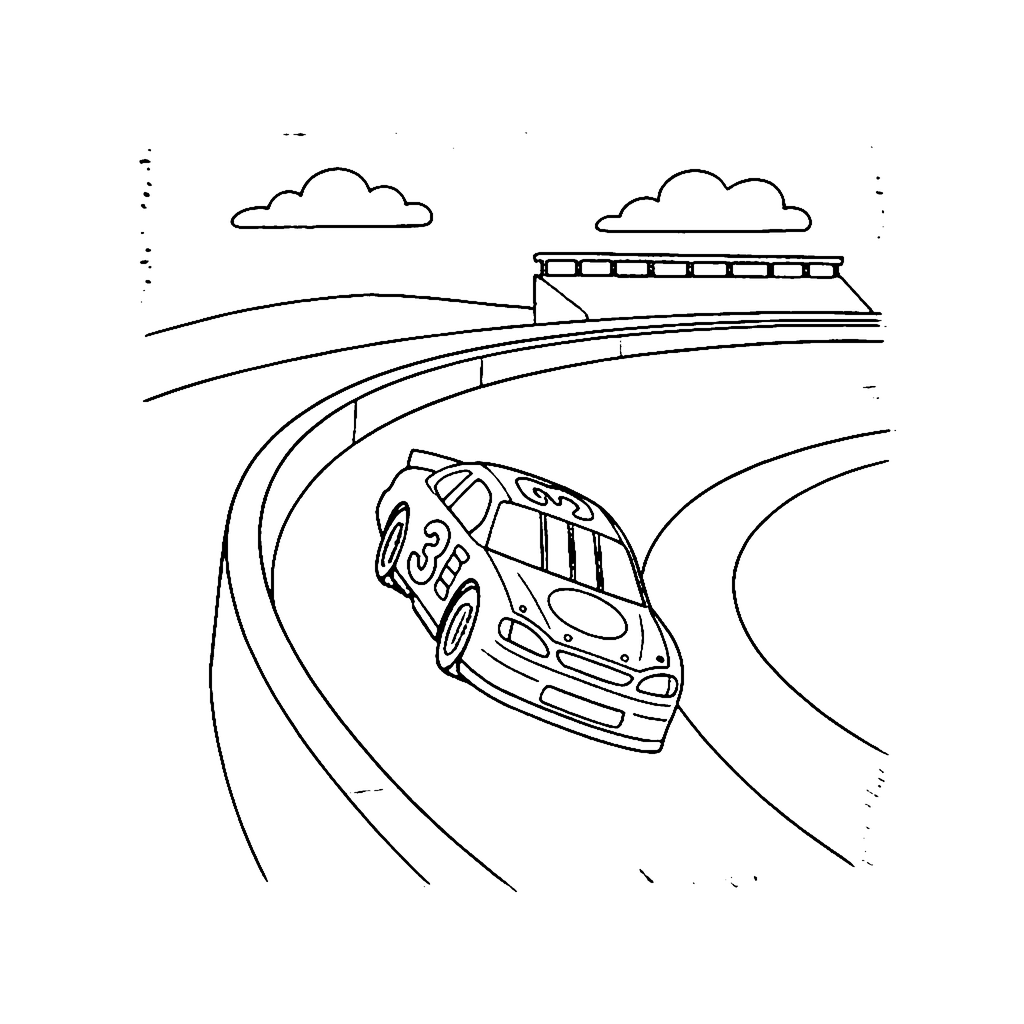 Banked Track Turn coloring page outline
