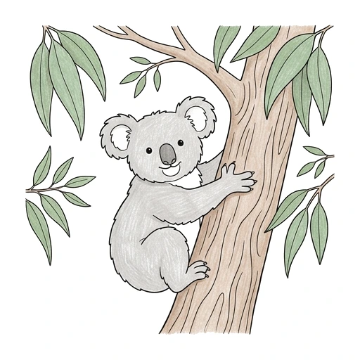 Koala Tree Climb, colored example