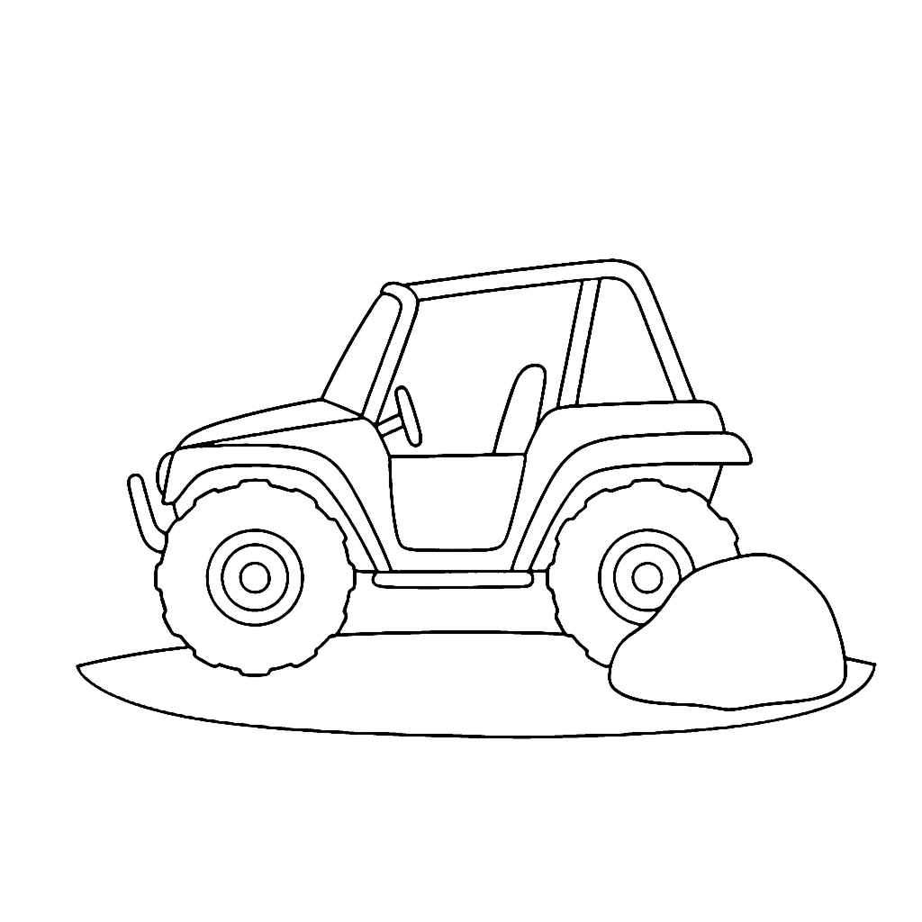 Dune Buggy coloring page: Buggy Desert Stop, outline to print