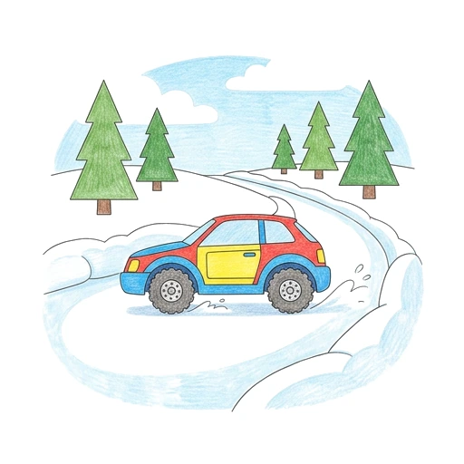 Snow Track Sprint, colored example