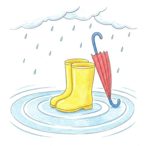 Rain Boot Puddle, colored example